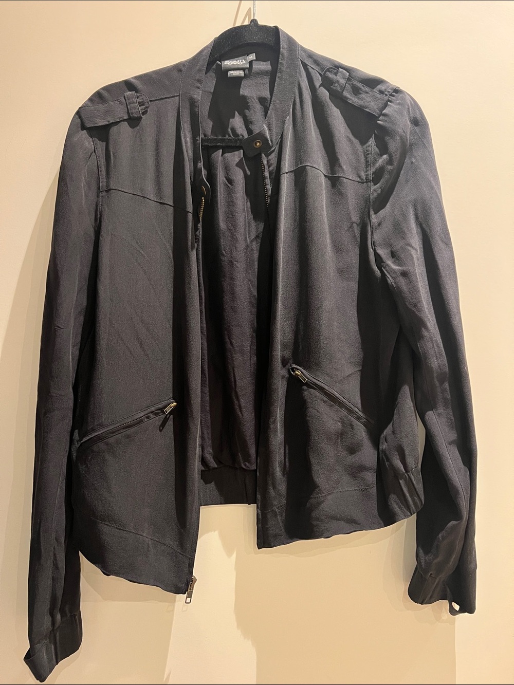 EDUN Black 100% Silk Jacket  Size M